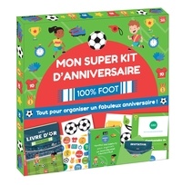  Editions 365 - Mon super kit d'anniversaire 100% foot - Avec 1 super livre d'or, 1 livret pour tes parents, 15 cartons d'invitation avec leurs enveloppes, 1 planche de stickers, 6 accessoires photobooth et 1 poster.