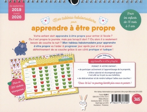 Mon tableau hebdomadaire pour apprendre à être de Editions 365 - Grand  Format - Livre - Decitre