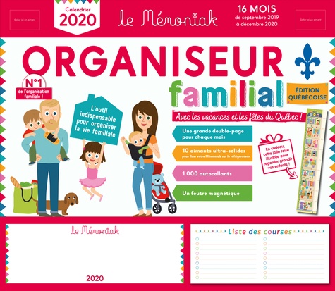  Editions 365 - Organiseur familial Le Mémoniak - Spécial Québec.