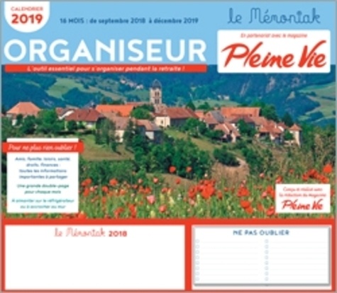 Organiseur le Mémoniak Pleine Vie  Edition 2018-2019