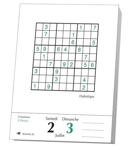Sudoku. Une grille par jour. 3 niveaux  Edition 2022