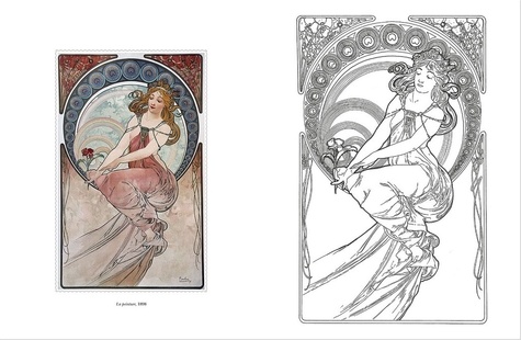 Cahier de coloriages Alfons Mucha. Le chef de file de l'art nouveau