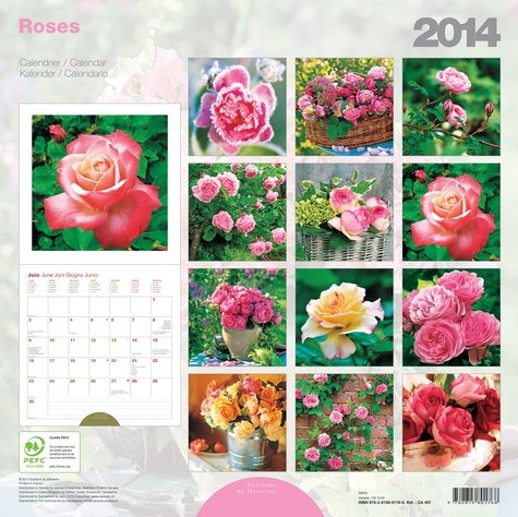 Calendrier 30X30 Roses