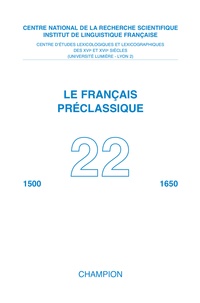 Philippe Selosse - Le français préclassique 1500-1650 N° 22 : .