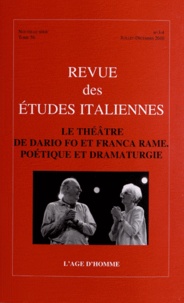 Davide Luglio - Revue des Etudes italiennes Tome 56 N° 3-4, Juil : Le théâtre de Dario Fo et Franca Rame - Poétique et dramaturgie.