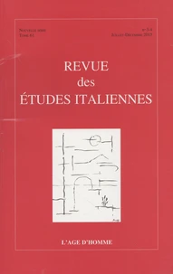 Revue des Etudes italiennes Tome 61 N° 3-4, juillet-décembre 2015