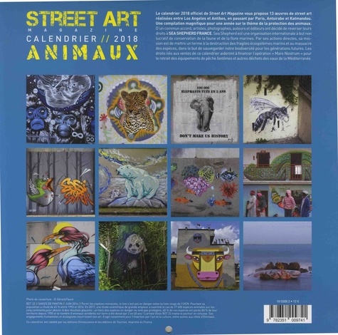 Calendrier Street Art Magazine animaux  Edition 2018
