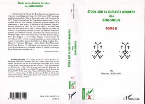 Edmond Destaing - Etude sur le dialecte berbère des Beni-Snous - Volume 2.