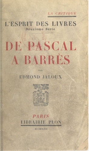 De Pascal à Barrès
