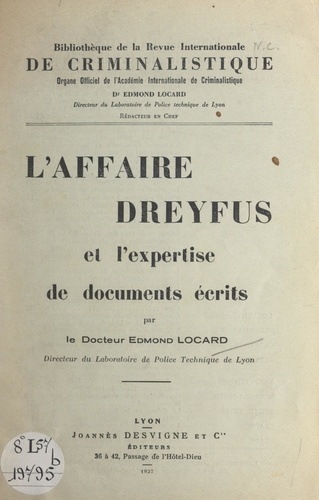 L'Affaire Dreyfus et l'expertise des documents écrits