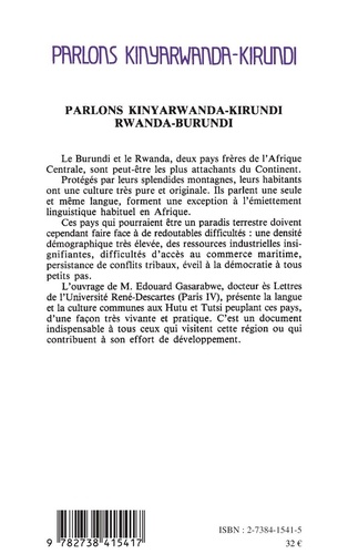 Parlons Kinyarwanda-kirundi. Langue et culture