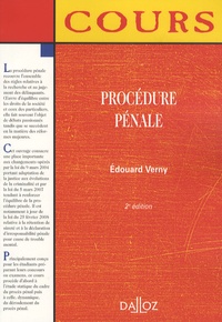Livres en pdf à télécharger Procédure pénale CHM DJVU par Edouard Verny