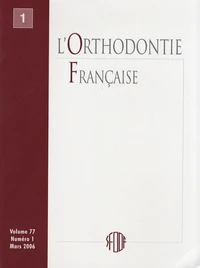 L'Orthodontie Française Volume 73 N° 3, Septembre 2002