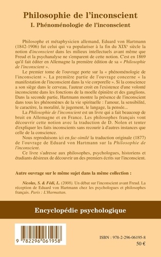 Philosophie de l'inconscient. Volume 1, Phénoménologie de l'inconscient
