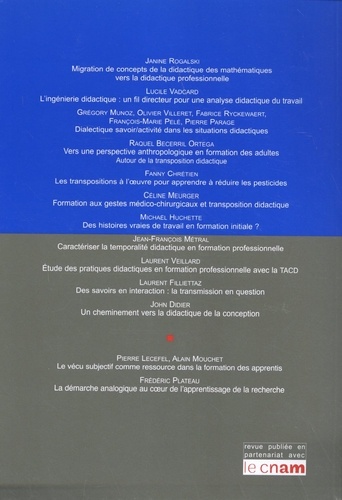 Education permanente N° 228, septembre 2021 Didactique professionnelle & didactiques des disciplines. Filiations et ruptures