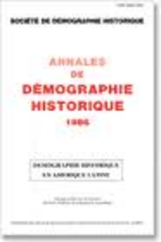  EHESS - Annales de démographie historique, année 1986 - Démographie historique en Amérique latine.