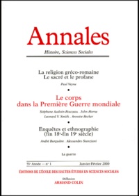  EHESS - ANNALES HISTOIRE, SCIENCES SOCIALES N° 1 JANVIER-FEVRIER 2000.