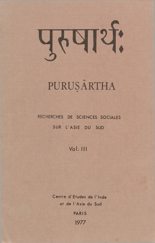 Purushartha, sciences sociales en Asie du Sud. Tome 3