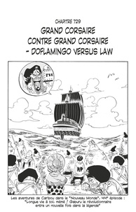 Eiichirô Oda - One Piece édition originale - Chapitre 729 - Grand corsaire contre grand corsaire - Doflamingo versus Law.