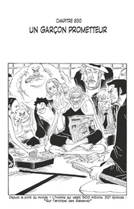 Eiichirô Oda - One Piece édition originale - Chapitre 830 - Un garçon prometteur.