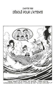 Eiichirô Oda - One Piece édition originale - Chapitre 988 - Désolé pour l'attente.
