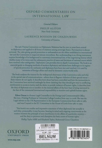 Diplomatic Law. Commentary on the Vienna Convention on Diplomatic Relations 4th edition