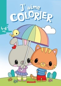 Elen Lescoat - J'aime colorier Lapine et chat.