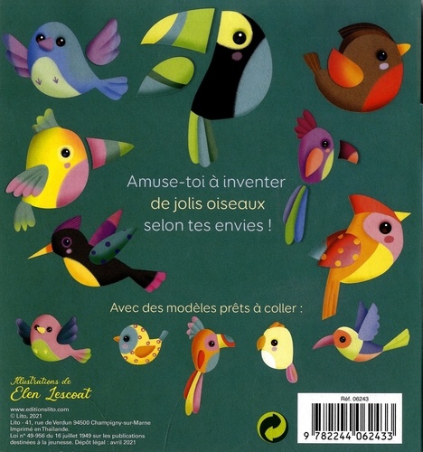 Je crée de jolis oiseaux. 100 gommettes autocollantes