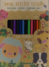 Elen Lescoat - La ferme - Dessine, colorie, exprime toi ! Avec 1 bloc créatif, 11 crayons de couleur, 1 crayon gris, 1 taille-crayon, 1 gomme.