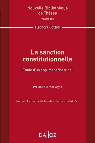 Eleonora Bottini - La sanction constitutionnelle - Etude d'un argument doctrinal.