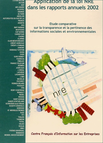 Eléonore Samson et Laure Modesti - Application de la loi NRE dans les rapports annuels de 2002 - Etude comparative sur la transparence et la pertinence des informations sociales et environnementales.