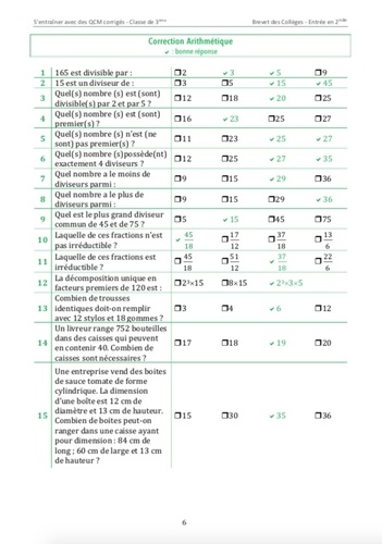 Mathématiques 3e. S'entraîner et appliquer le cours de 3e avec QCM corrigés  Edition 2019