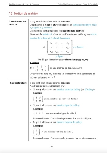 Maths Tle option mathématiques expertes. Synthèse de cours & livret de formules  Edition 2021