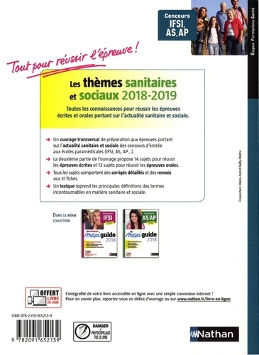 Les thèmes sanitaires et sociaux. Concours IFSI, AS, AP  Edition 2018-2019