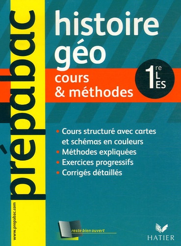 Elisabeth Brisson et Sophie Martin - Histoire-Géographie 1e L, ES - Cours & méthodes.