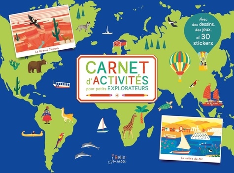 Carnet d'activités pour petits explorateurs. Avec des dessins, des jeux et 30 stickers
