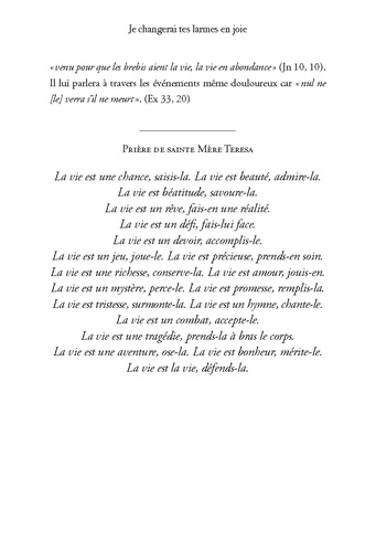 Je changerai tes larmes en joie. Surmonter les deuils de nos vies