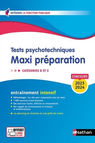 Tests psychotechniques. Maxi préparation Catégories B et C  Edition 2023-2024