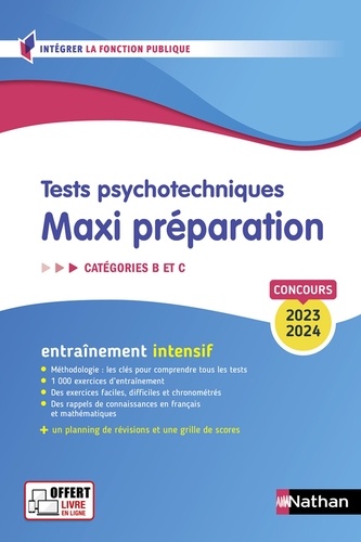 Tests psychotechniques. Maxi préparation Catégories B et C  Edition 2023-2024