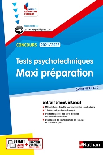 Tests psychotechniques. Maxi préparation. Catégories B et C  Edition 2021-2022