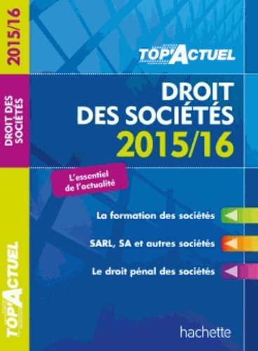 Droit des societés  Edition 2015-2016 - Occasion