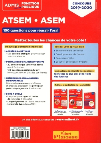 ATSEM ASEM Externe, interne, 3e voie - Catégorie C. Les 150 questions pour réussir l'oral  Edition 2019-2020