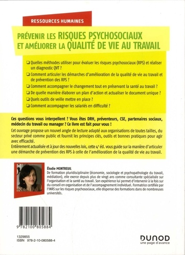 Prévenir les risques psychosociaux et améliorer la qualité de vie au travail. Des outils pour agir efficacement 4e édition