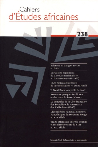 Cahiers d'études africaines N° 238/2020