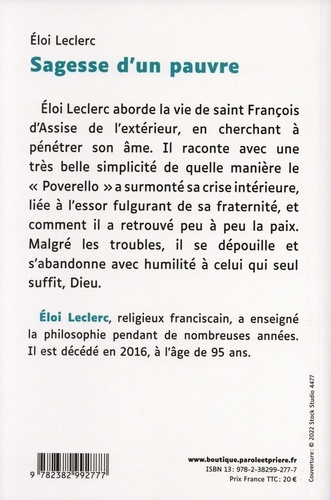 Sagesse d'un pauvre Edition en gros caractères