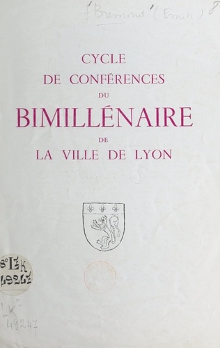 Cycle de conférences du bimillénaire de la ville de Lyon