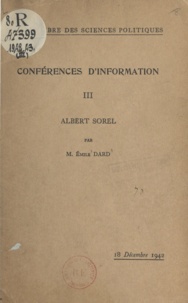 Emile Dard - Albert Sorel - 18 Décembre 1942.