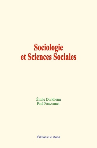 Sociologie et Sciences Sociales