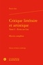 Emile Zola - Critique littéraire et artistique - Oeuvres complètes Tome 1, Ecrits sur l'art.