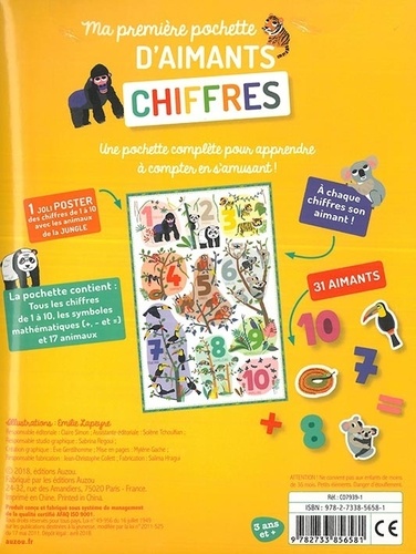 Ma première pochette d'aimants Chiffres. Avec 31 aimants et 1 poster